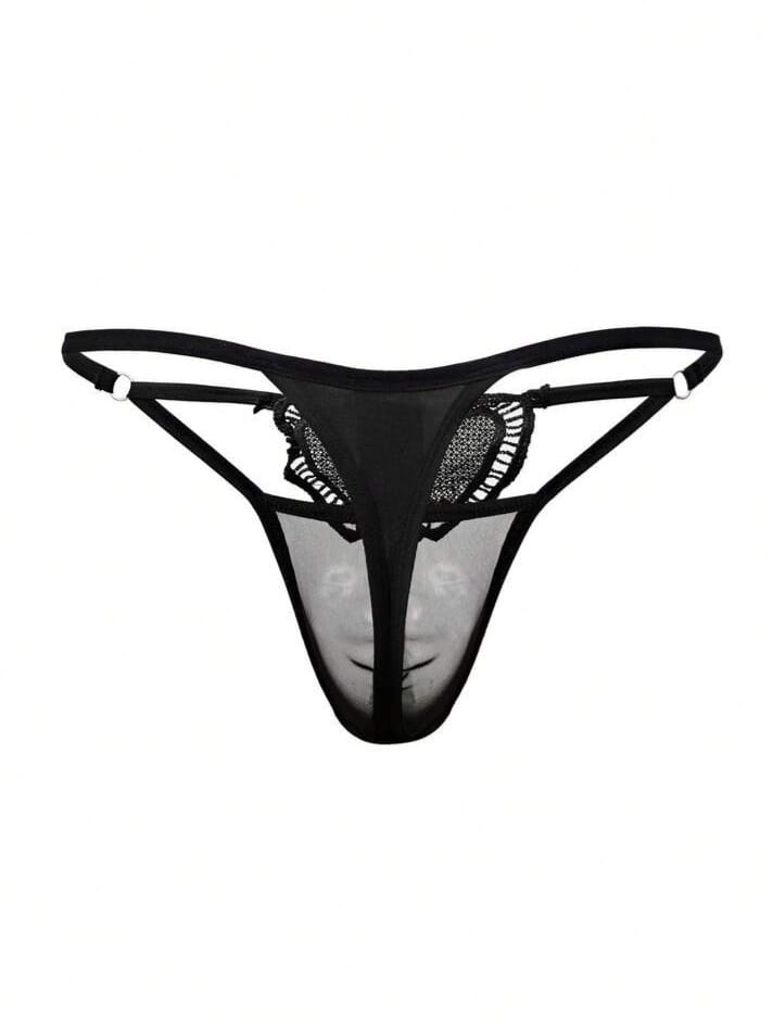 Men's Heart Embroidery G-Strings Sexy Underwear